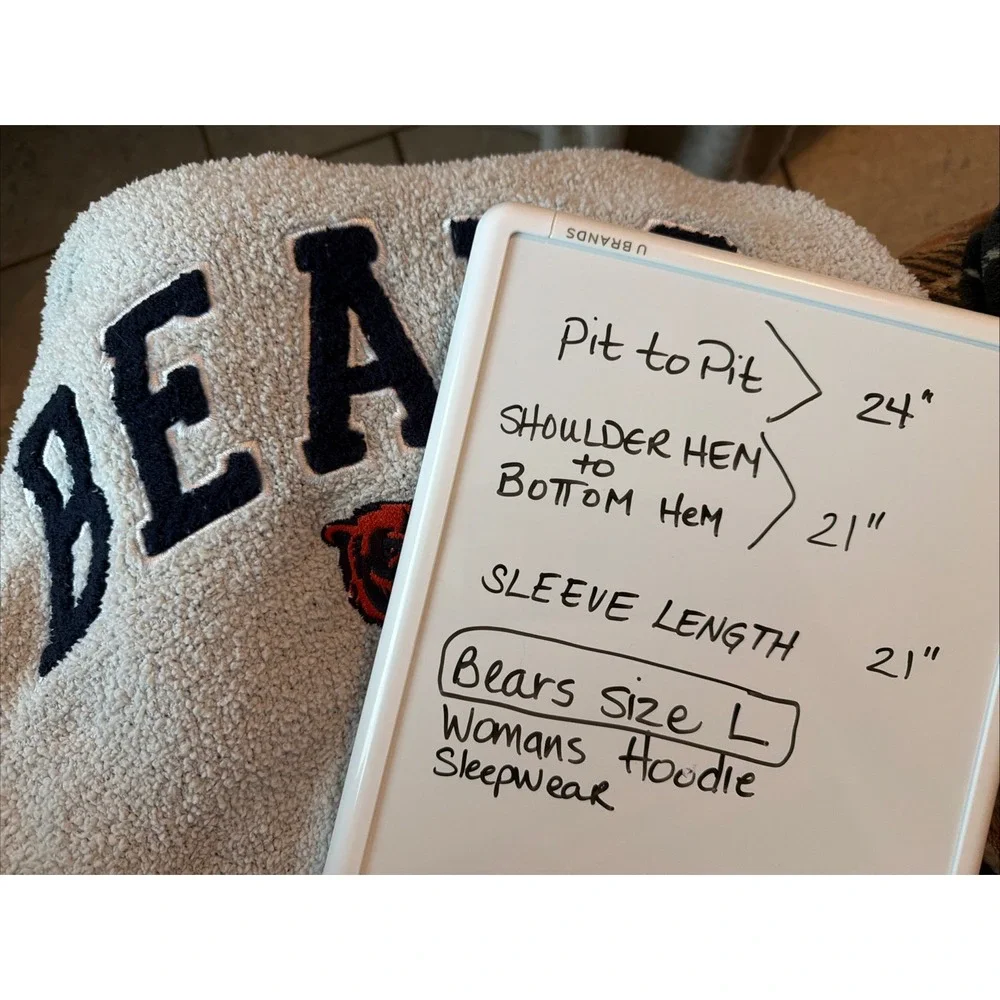🔥 Chicago Bears Gray Blue Hoodie Sleepwear Women's Large L
